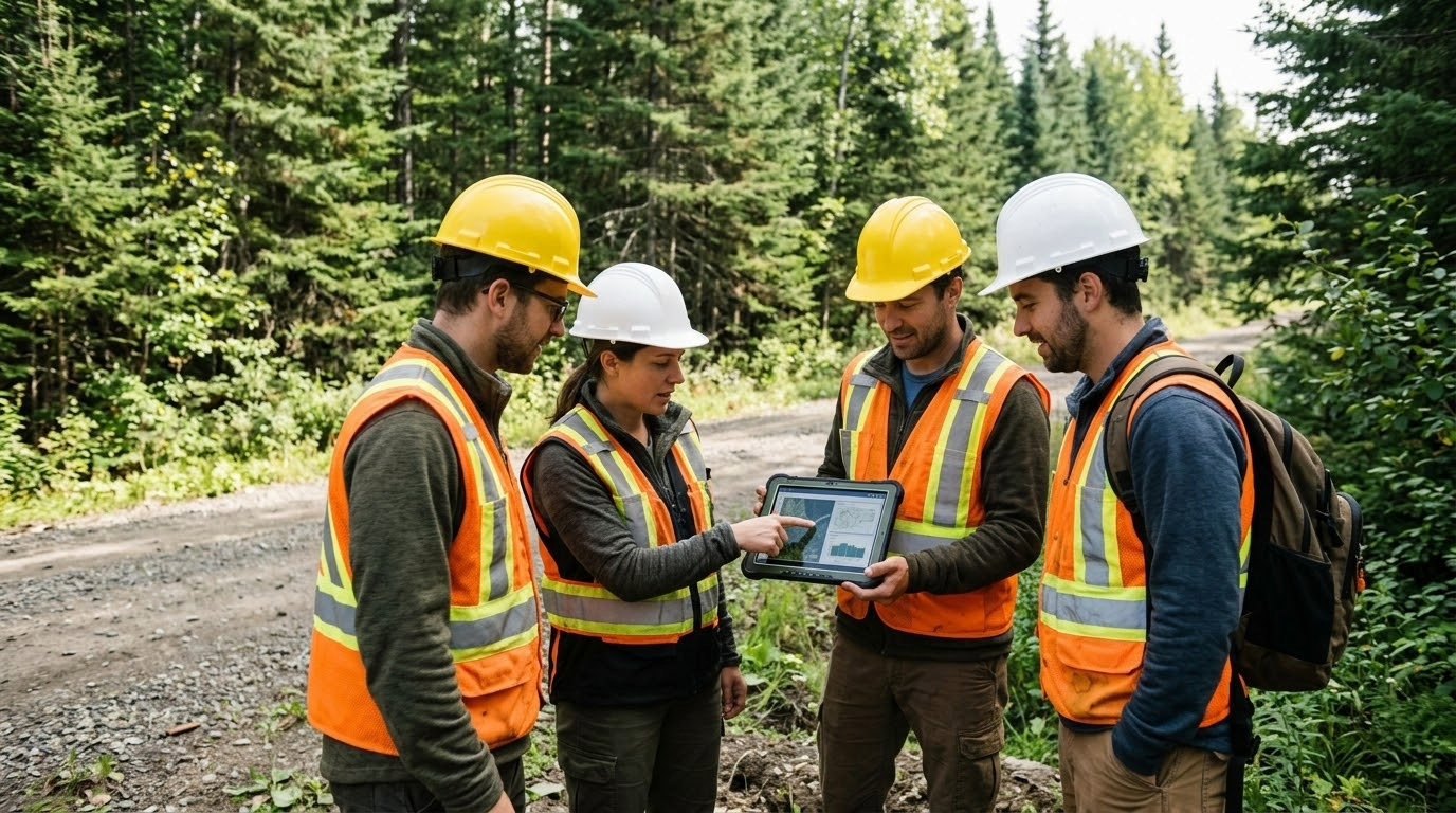 G.A. Logix team in the field