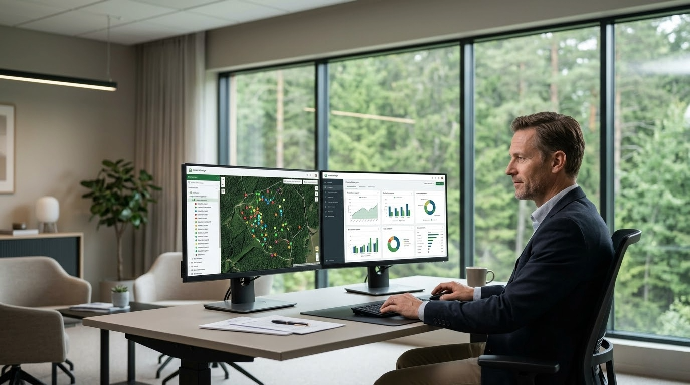 Forest manager at the office